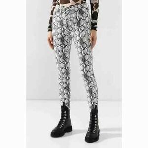 SOLD | Frame Ali High Rise Cigarette Jeans Tonal Python Print